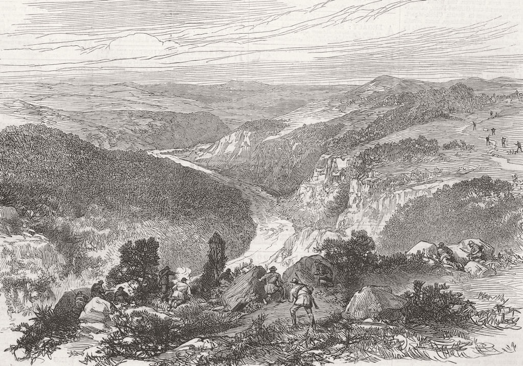 SOUTH AFRICA. Xhosa War. Buffalo River nr Ft Jackson 1878 old antique print