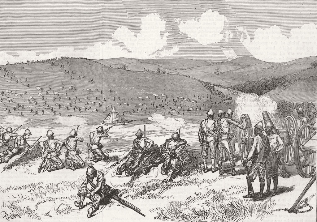 Associate Product SOUTH AFRICA. 9th Xhosa War. Battle of Umzintzani 1878 old antique print