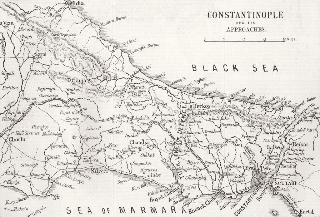 TURKEY. Russo-Turkish War 1877–1878. Istanbul 1878 old antique map plan chart