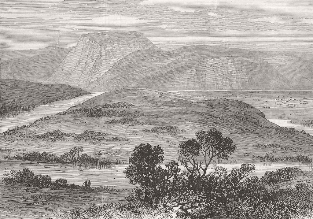 SOUTH AFRICA. Kei River, & Monis Kop, From North 1878 old antique print