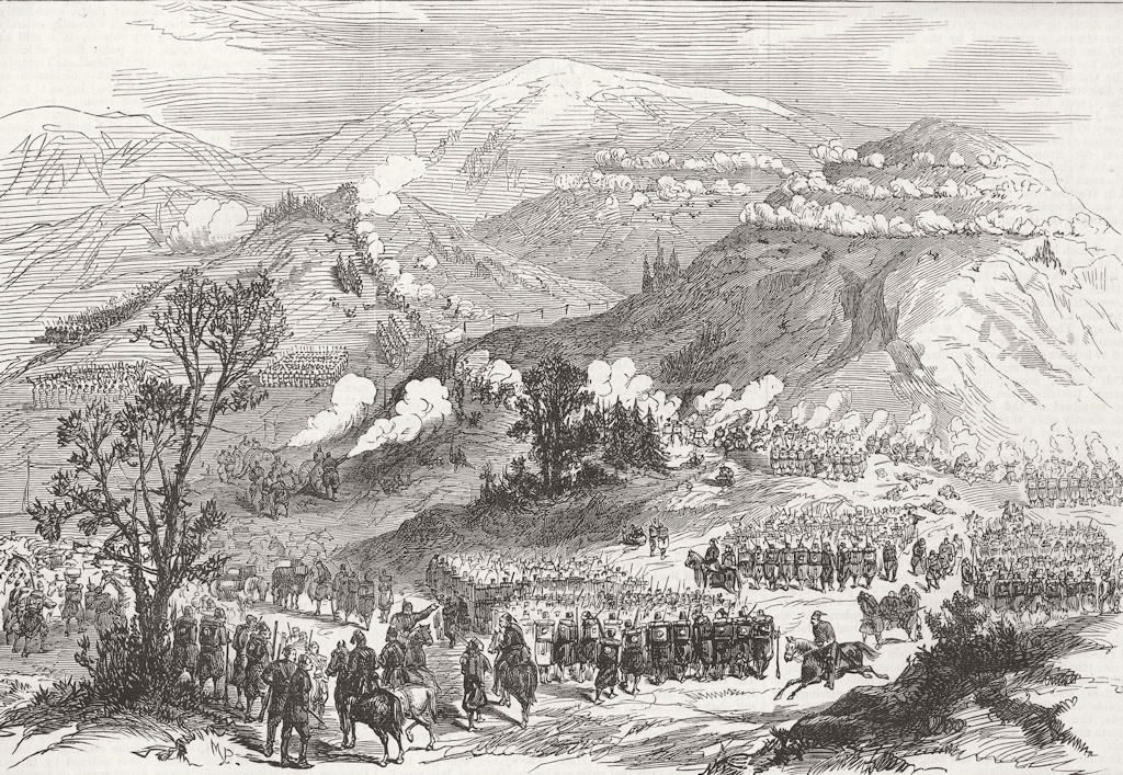BOSNIA. Herzegovinian rebellion. Battle of 26 1876 old antique print picture
