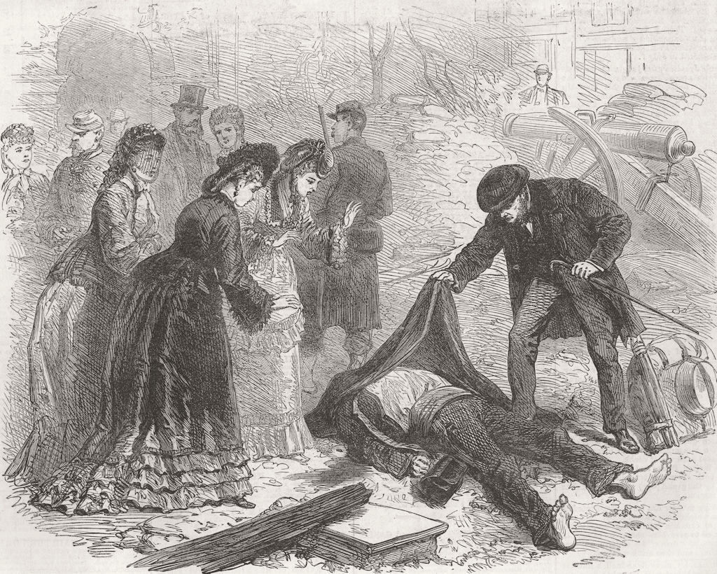 FRANCE. Paris Commune. A street incident in Paris 1871 old antique print