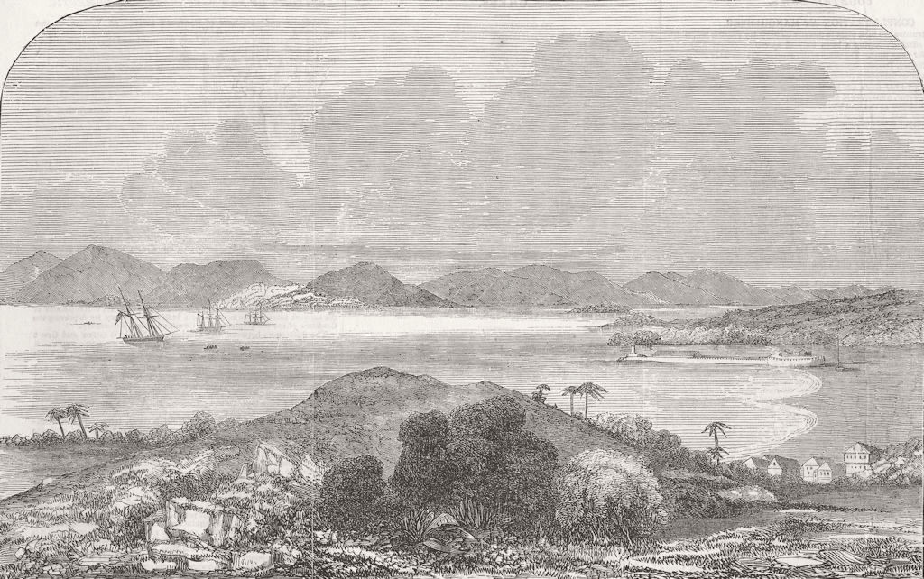 PANAMA. Panama Canal. Portobello 1852 old antique vintage print picture