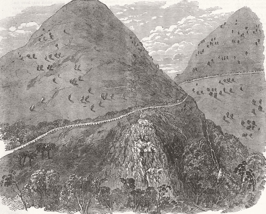 JAMAICA. The Job's Hill and Pembroke Copper-Mines 1853 old antique print