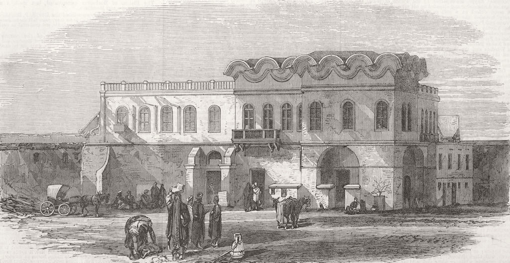 EGYPT. Alexandria Palace, used by British Troops 1867 old antique print