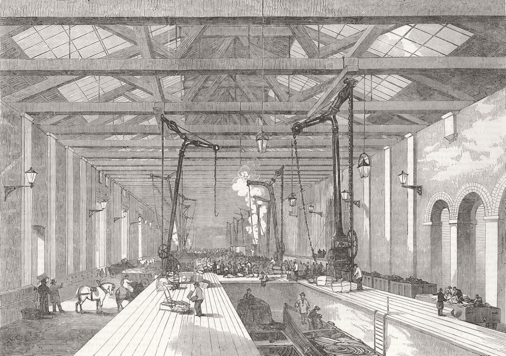 LONDON. The Goods Shed 1853 old antique vintage print picture