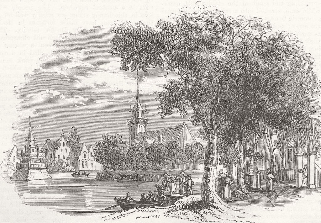 BELGIUM. The Village of Broeck 1872 old antique vintage print picture