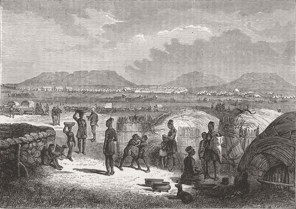 SOUTH AFRICA. Xhosa War. Ft & Camp at Danube, Natal 1879 old antique print