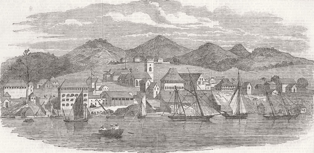 SIERRA LEONE. Sierra Leone 1851 old antique vintage print picture
