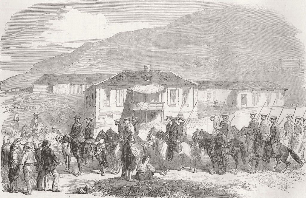 UKRAINE. Crimean War. Singing Cossacks at Kadykovka 1856 old antique print