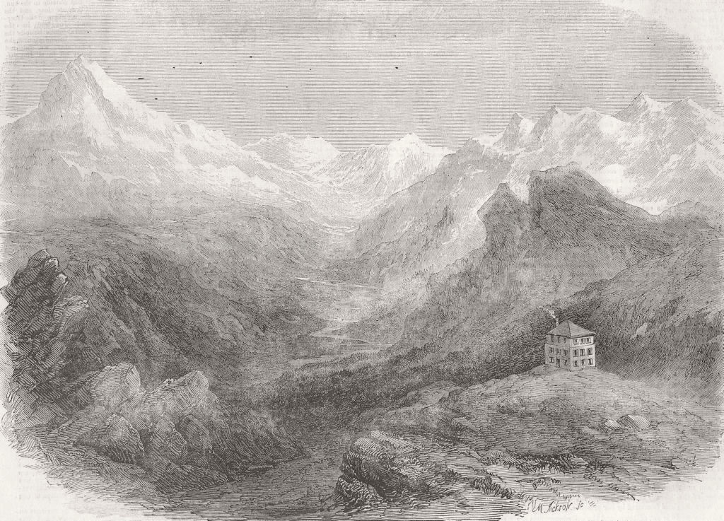SWITZERLAND. The Valley of Zermatt 1856 old antique vintage print picture