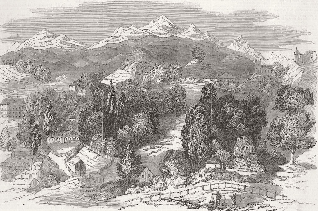 INDIA. Darjeeling, or The Bright Spot 1850 old antique vintage print picture