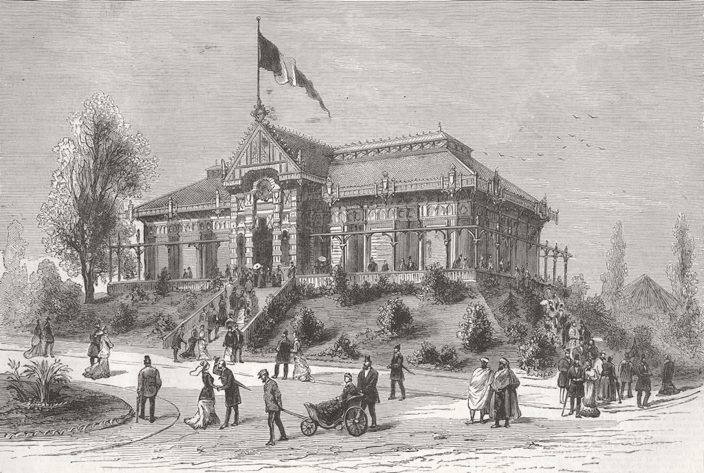 FRANCE. Paris Expo. Foresters Pavilion, Trocadero 1878 old antique print