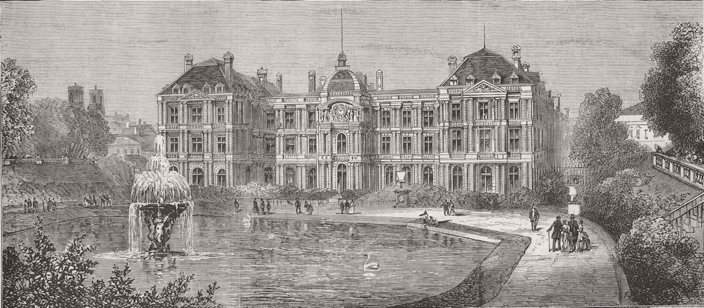 FRANCE. Paris Commune. Palace of Luxembourg, Paris 1871 old antique print