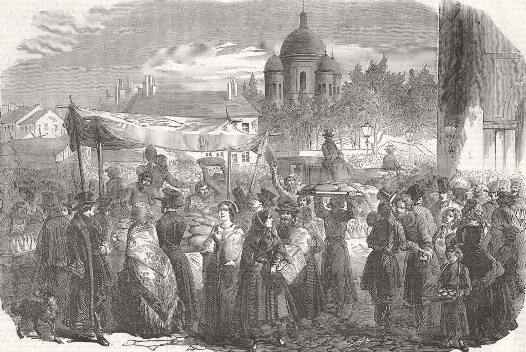 RUSSIA. Easter, St Petersburg-Presentation of Egg 1854 old antique print