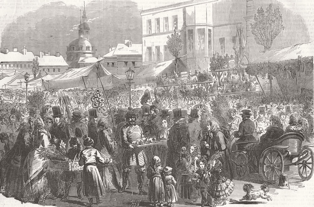 RUSSIA. Crimean War. Palm Sunday in St Petersberg 1854 old antique print