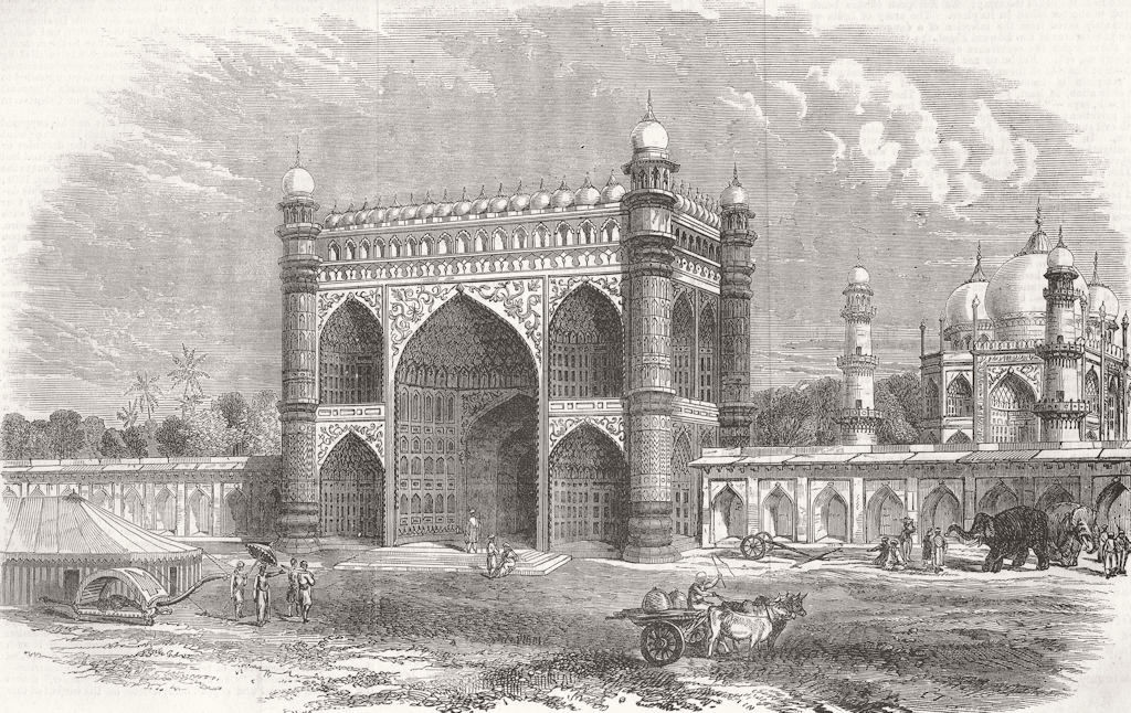 INDIA. Mutiny. entry gateway to Taj Mahal, Agra 1857 old antique print picture