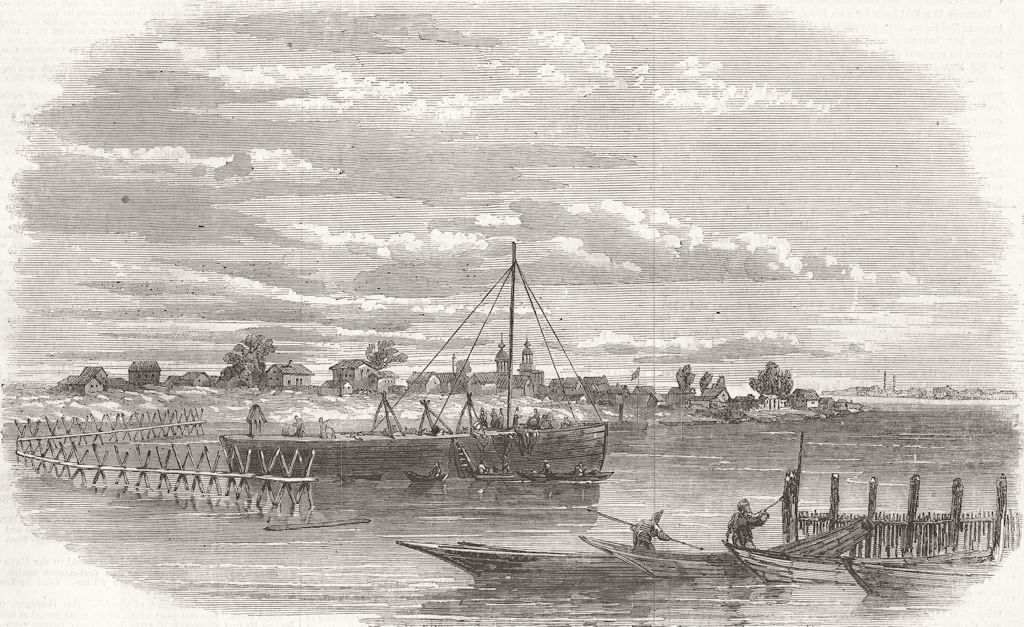 RUSSIA. Fishing Station Below Astrakhan 1857 old antique vintage print picture