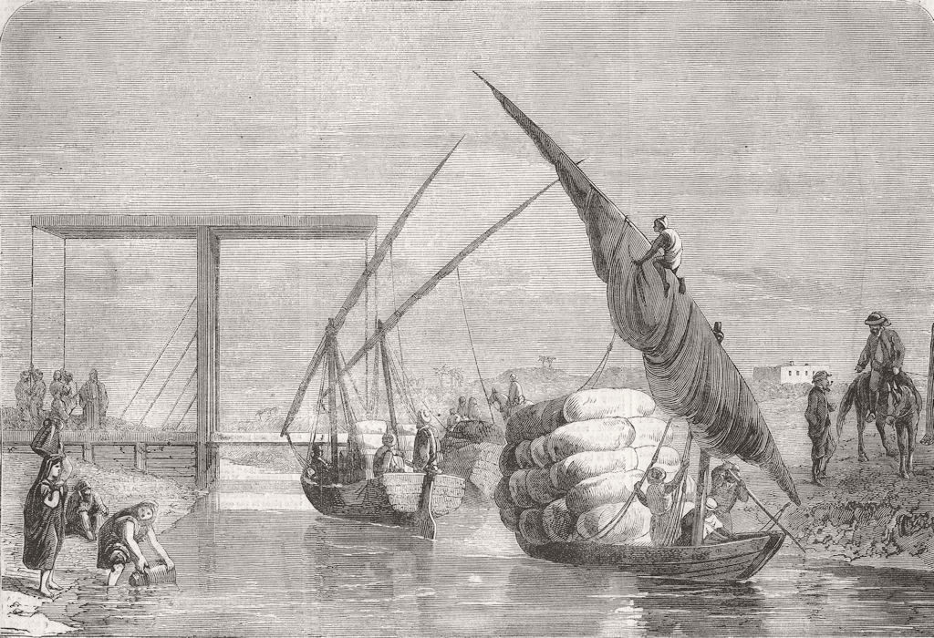 Associate Product EGYPT. Drawbridge, Sweet-Water Canal, Tel-El-Kibeer 1863 old antique print