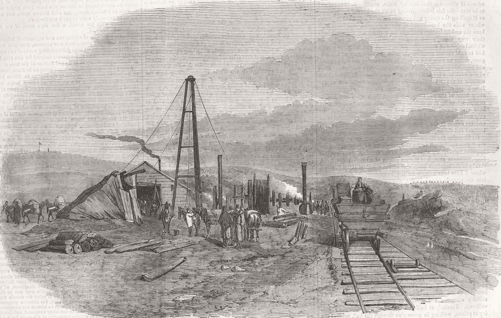 UKRAINE. Railway, Balaklava near Gen Verey's camp 1855 old antique print