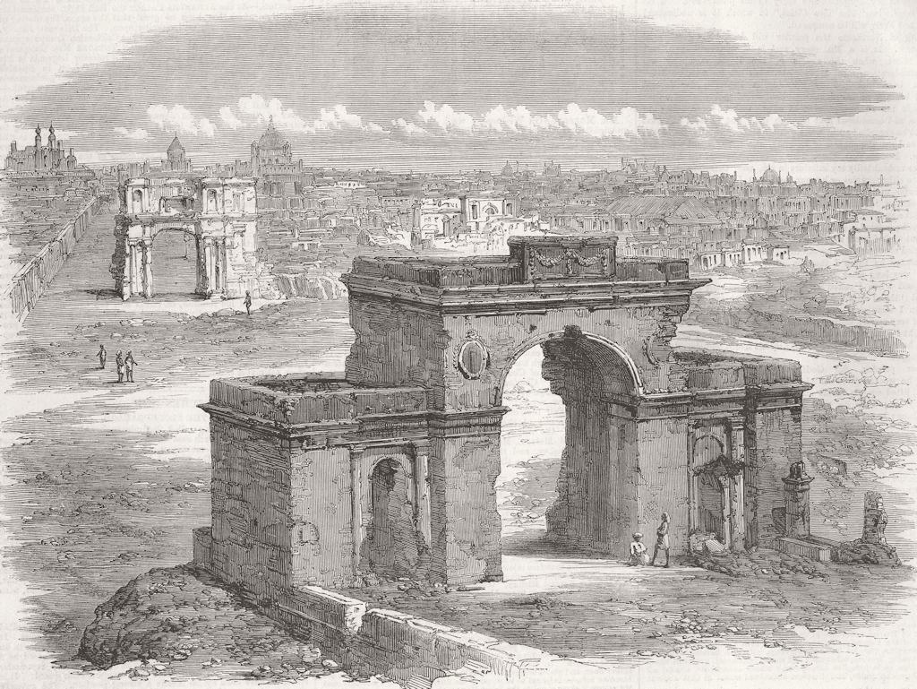 INDIA. The Bailey Guard Gate 1859 old antique vintage print picture