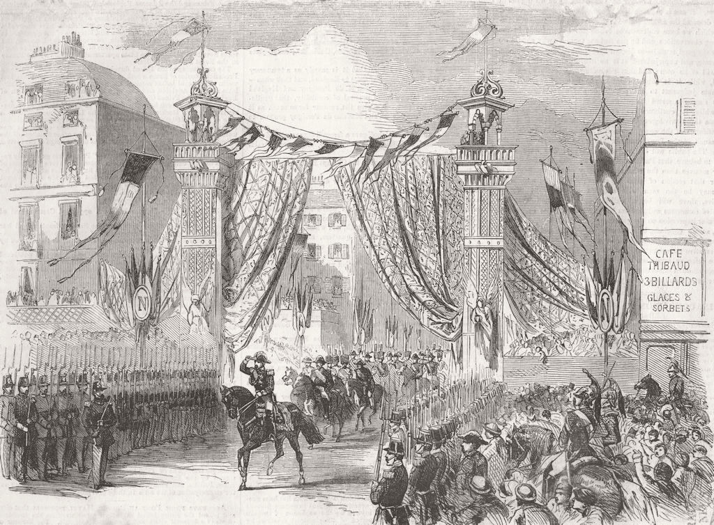 UKRAINE. unveiling of Boulevard de Sevastopol, Paris 1858 old antique print