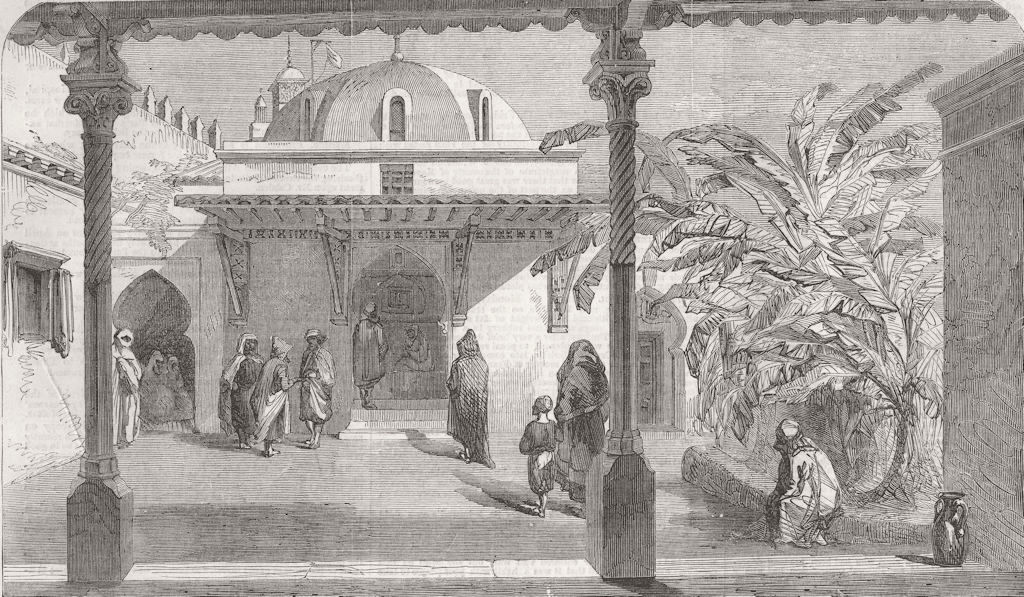 ALGERIA. Court of Maleki Cadi, Algiers 1858 old antique vintage print picture