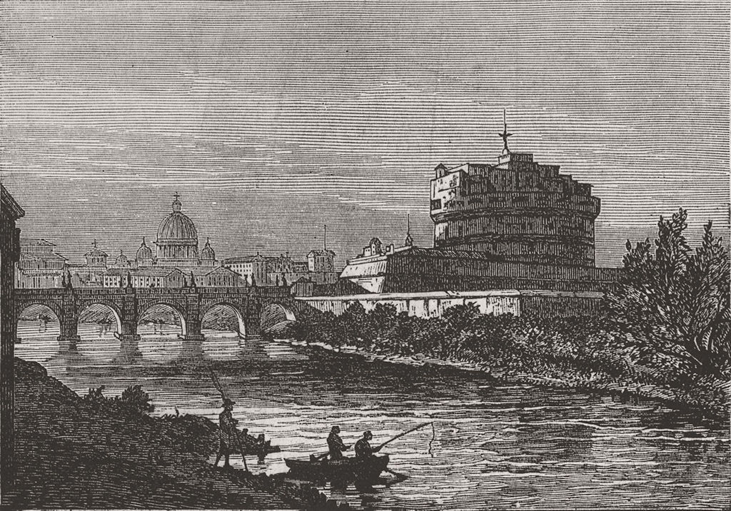 Associate Product ITALY. Castle of Sant'Angelo 1878 old antique vintage print picture