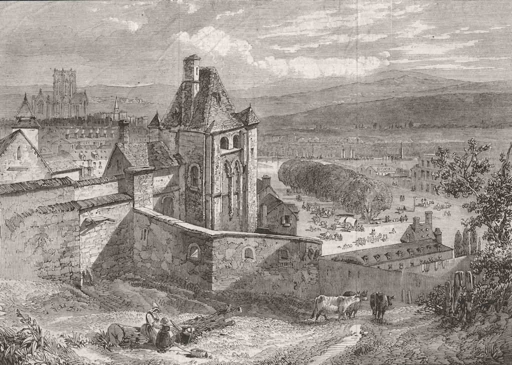 FRANCE. The Castle of Dieppe 1861 old antique vintage print picture