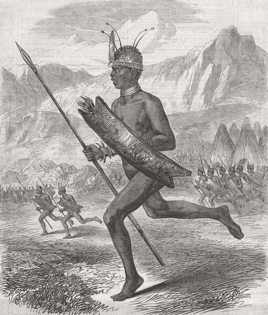 SUDAN. Commoro, Chief of The Latooka Tribe 1865 old antique print picture