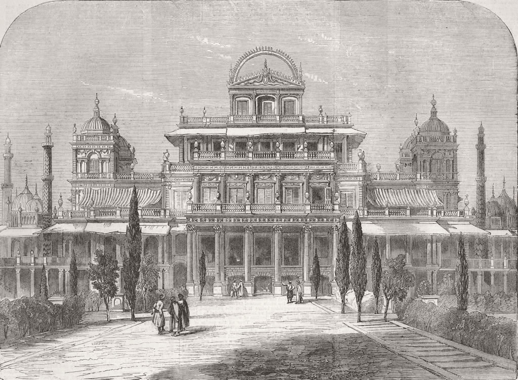 Associate Product INDIA. The Kaiserbagh(King's Palace), Lucknow 1859 old antique print picture