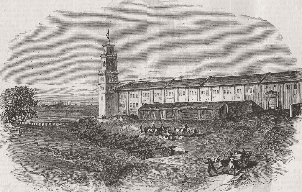 TURKEY. The British Hospital, Uskudar 1855 old antique vintage print picture