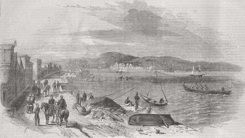 TURKEY. Crimean War. The Chief Street of Buyukdere 1855 old antique print