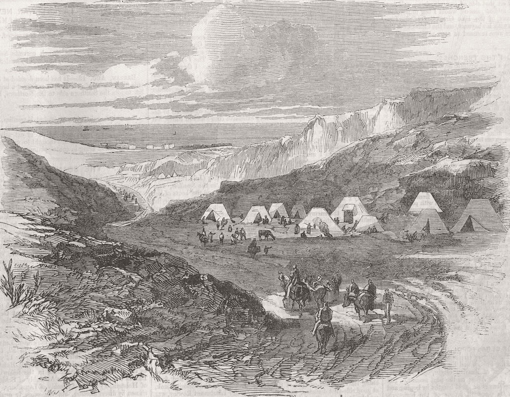 UKRAINE. Crimean War. The Road to the trenches 1855 old antique print picture