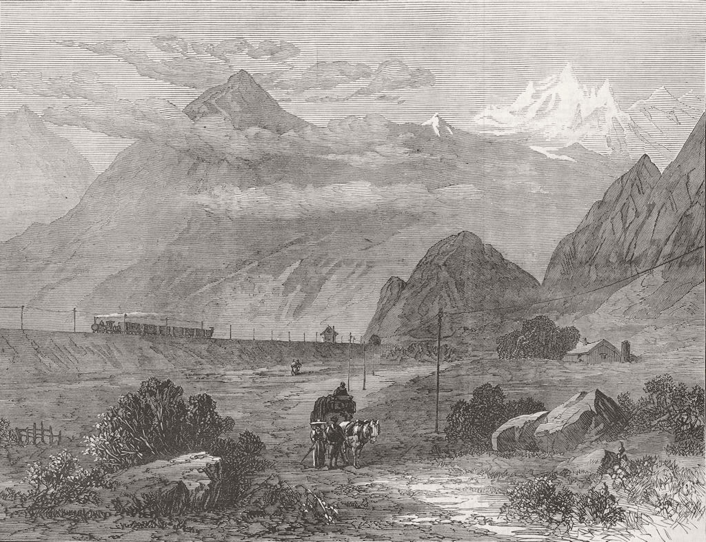 ITALY. The Dora Valley, near Oulx 1871 old antique vintage print picture