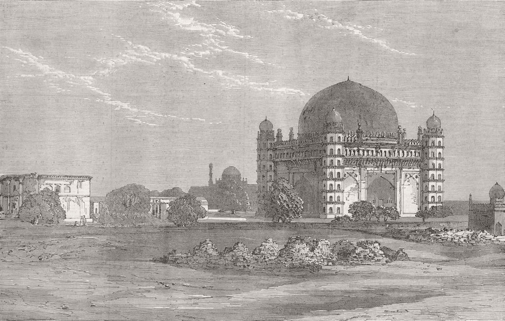 Associate Product INDIA. Tomb of Mohammed Adil Chah, Bijapur, India 1871 old antique print