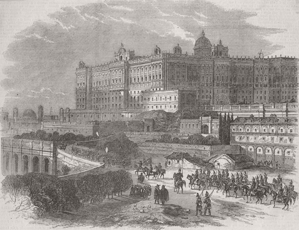 Associate Product SPAIN. The Royal Palace at Madrid 1856 old antique vintage print picture