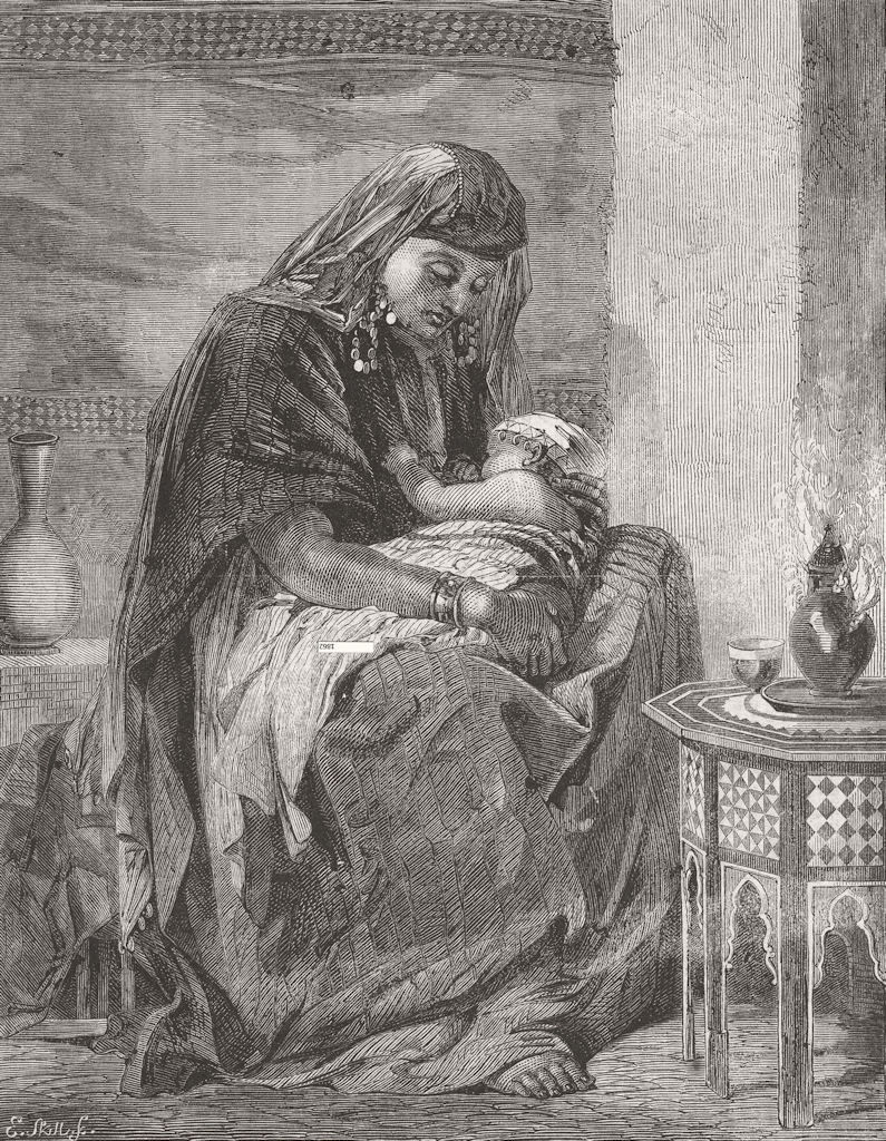 EGYPT. The first-born 1862 old antique vintage print picture