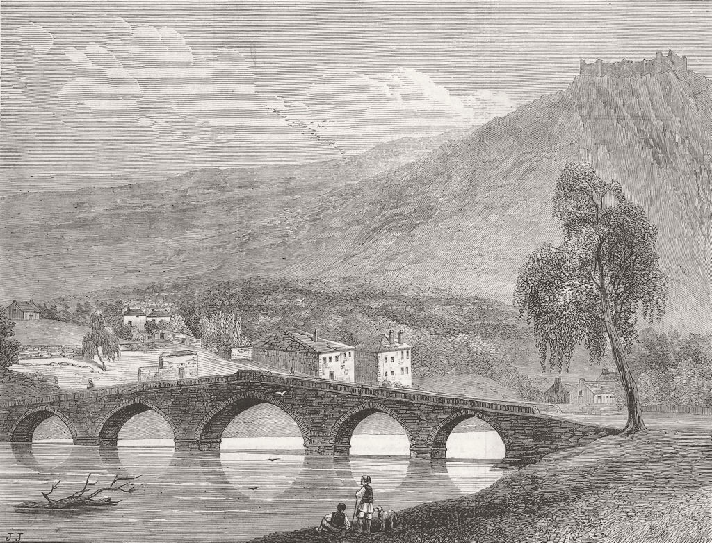 BOSNIA. Castle & Bridge of Blagai  1876 old antique vintage print picture