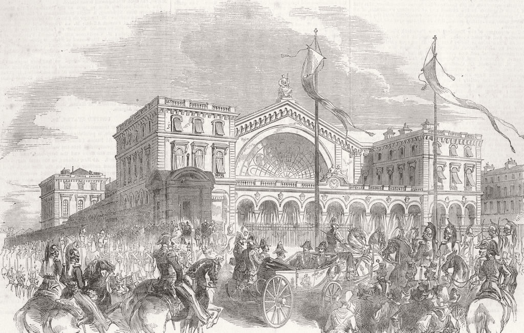 FRANCE. President, Railway station, Paris 1852 old antique print picture