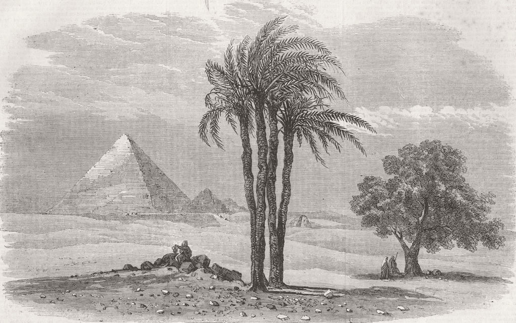 EGYPT. Prince of Waless visit to. Gt Pyramid 1862 old antique print picture