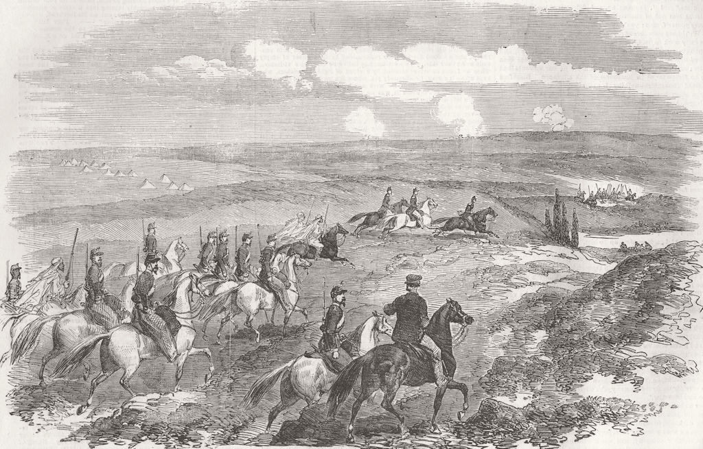 UKRAINE. Sevastopol siege-Gen Canrobert & Escort 1854 old antique print