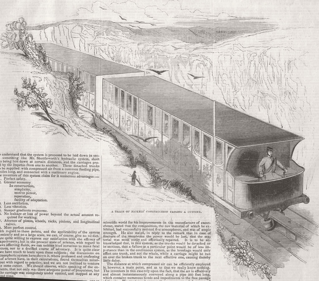 RAILWAYS. Nickels train passing cutting 1846 old antique vintage print picture