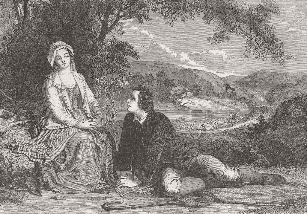Associate Product ROMANCE. Roger and Jenny 1849 old antique vintage print picture