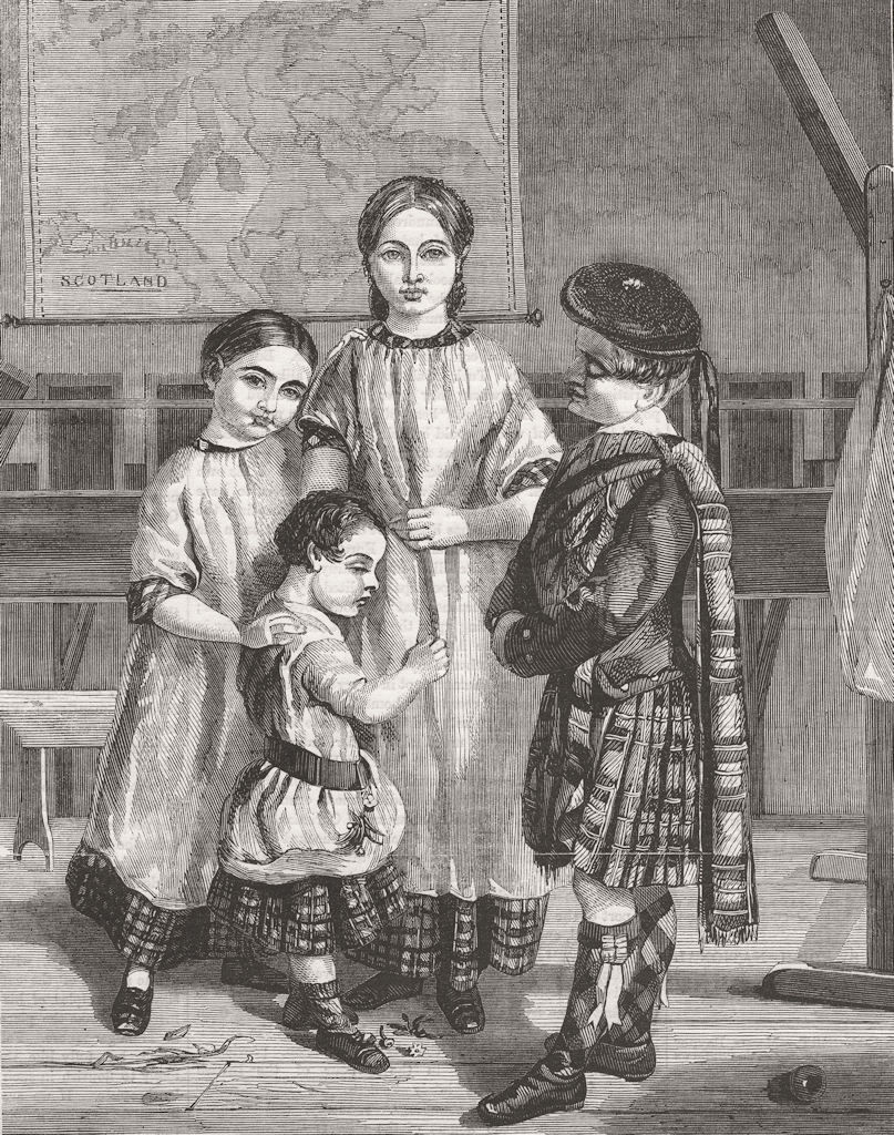 SCOTLAND. Children of the Royal Caledonian Asylum. Orphans 1858 old print