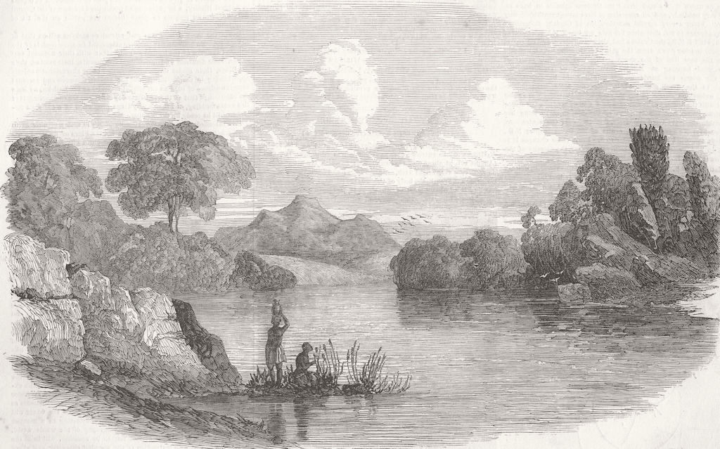 SOUTH AFRICA. Xhosa War. Kat River, nr Ft Beaufort 1852 old antique print