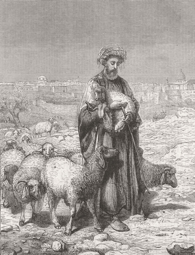ISRAEL. The Shepherd of Jerusalem 1863 old antique vintage print picture