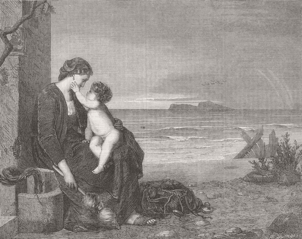 CHILDREN. The widow's consolation 1867 old antique vintage print picture