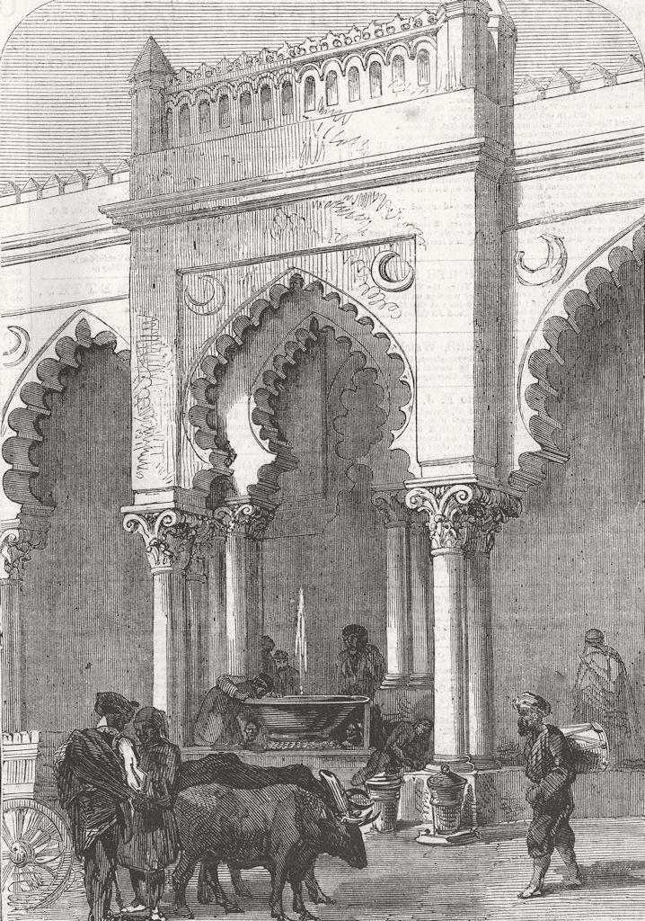 ALGERIA. Fountain, Mosque of Djami el Kebir, Algiers 1858 old antique print