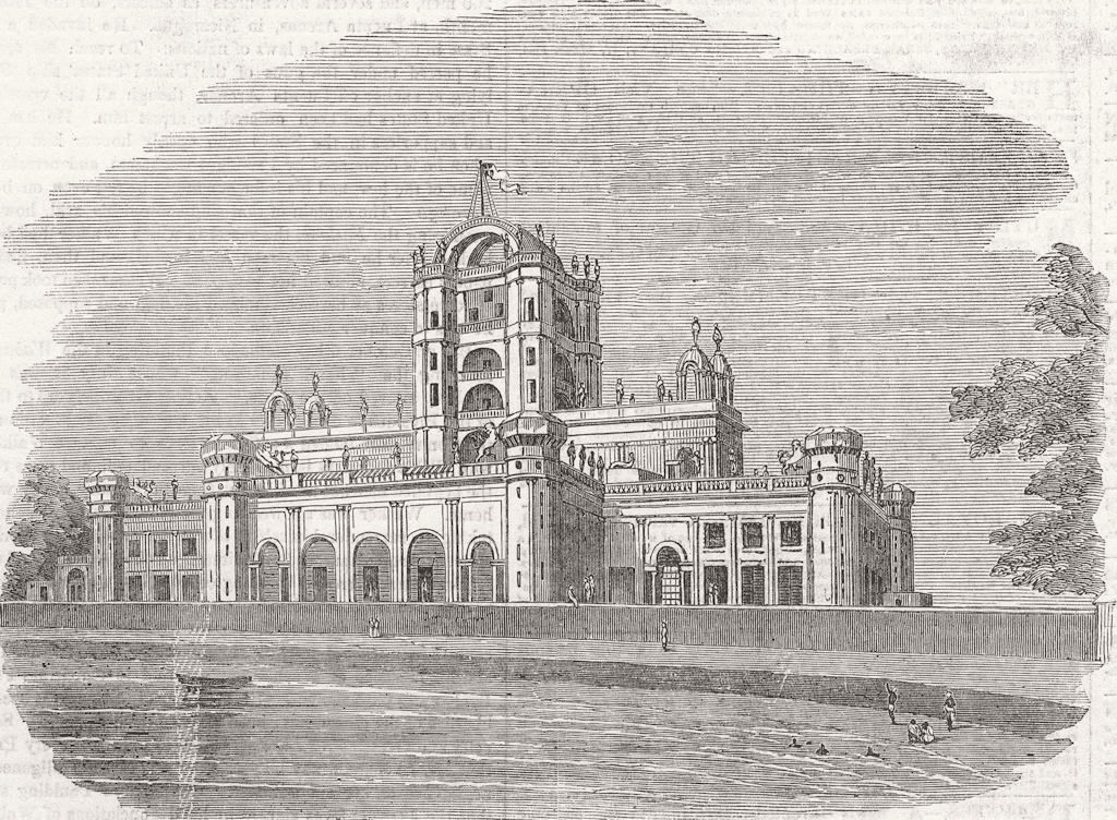 INDIA. Constantia, Martinere College, nr Lucknow 1858 old antique print